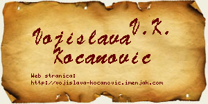 Vojislava Kocanović vizit kartica